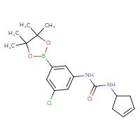 Chemical structure of 1-[3-chloro-5-(4,4,5,5-tetramethyl-1,3,2-dioxaborolan-2-yl)phenyl]-3-(cyclopent-3-en-1-yl)urea - CSSB21245997224
