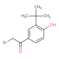 Chemical structure of 2-bromo-1-(3-tert-butyl-4-hydroxyphenyl)ethan-1-one - CSSB21103096728