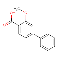 Chemical structure of 3-methoxy-[1,1'-biphenyl]-4-carboxylic acid - CSSB00020631406