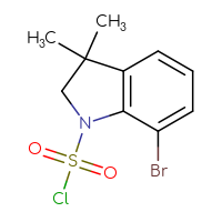 Chemical structure of 7-bromo-3,3-dimethyl-2,3-dihydro-1H-indole-1-sulfonyl chloride - CSSB14987122423