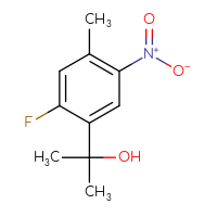 Chemical structure of 2-(2-fluoro-4-methyl-5-nitrophenyl)propan-2-ol - CSSB21246278981