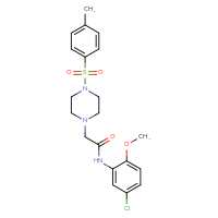 Chemical structure of N-(5-chloro-2-methoxyphenyl)-2-[4-(4-methylbenzenesulfonyl)piperazin-1-yl]acetamide - CSSB00027902075