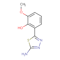 Chemical structure of 2-(5-amino-1,3,4-thiadiazol-2-yl)-6-methoxyphenol - CSSB20678035324