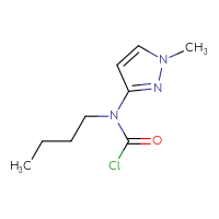 Chemical structure of N-butyl-N-(1-methyl-1H-pyrazol-3-yl)carbamoyl chloride - CSSB06256241860