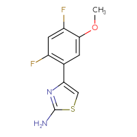 Chemical structure of 4-(2,4-difluoro-5-methoxyphenyl)-1,3-thiazol-2-amine - CSSB03555739981