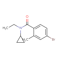 Chemical structure of 4-bromo-N-cyclopropyl-N-ethyl-2-methylbenzamide - CSSB01994864896