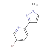 Chemical structure of 5-bromo-2-(1-methyl-1H-pyrazol-3-yl)pyridine - CSSB00010080428