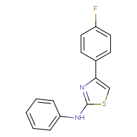 Chemical structure of 4-(4-fluorophenyl)-N-phenyl-1,3-thiazol-2-amine - CSSB00000681149
