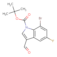 Chemical structure of tert-butyl 7-bromo-5-fluoro-3-formyl-1H-indole-1-carboxylate - CSSB21332163755
