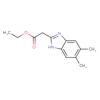 Chemical structure of ethyl 2-(5,6-dimethyl-1H-1,3-benzodiazol-2-yl)acetate - CSSB00000687353
