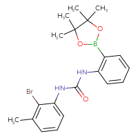 Chemical structure of 3-(2-bromo-3-methylphenyl)-1-[2-(4,4,5,5-tetramethyl-1,3,2-dioxaborolan-2-yl)phenyl]urea - CSSB21332065460