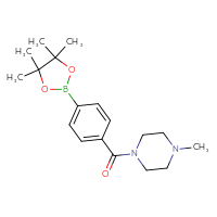 Chemical structure of 1-methyl-4-[4-(4,4,5,5-tetramethyl-1,3,2-dioxaborolan-2-yl)benzoyl]piperazine - CSSB00000038498