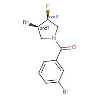 Chemical structure of rac-(3R,4S)-3-bromo-1-(3-bromobenzoyl)-4-fluoropyrrolidine - CSSB21432557334