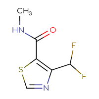 Chemical structure of 4-(difluoromethyl)-N-methyl-1,3-thiazole-5-carboxamide - CSSB00114093231