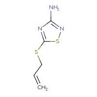 Chemical structure of 5-(prop-2-en-1-ylsulfanyl)-1,2,4-thiadiazol-3-amine - CSSB00000079920