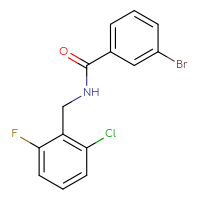 Chemical structure of 3-bromo-N-[(2-chloro-6-fluorophenyl)methyl]benzamide - CSSB02021876099
