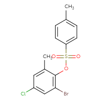 Chemical structure of 2-bromo-4-chloro-6-methylphenyl 4-methylbenzene-1-sulfonate - CSSB00789199179