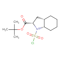 Chemical structure of tert-butyl (2S,3aS,7aS)-1-(chlorosulfonyl)-octahydro-1H-indole-2-carboxylate - CSSB21224772336