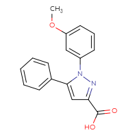 Chemical structure of 1-(3-methoxyphenyl)-5-phenyl-1H-pyrazole-3-carboxylic acid - CSSB06744497986