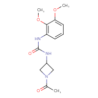 Chemical structure of 3-(1-acetylazetidin-3-yl)-1-(2,3-dimethoxyphenyl)urea - CSSB00971104337