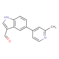 Chemical structure of 5-(2-methylpyridin-4-yl)-1H-indole-3-carbaldehyde - CSSB06586894664