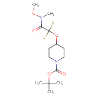 Chemical structure of tert-butyl 4-{difluoro[methoxy(methyl)carbamoyl]methoxy}piperidine-1-carboxylate - CSSB15232940104