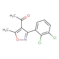 Chemical structure of 1-[3-(2,3-dichlorophenyl)-5-methyl-1,2-oxazol-4-yl]ethan-1-one - CSSB00015257625