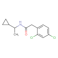 Chemical structure of N-(1-cyclopropylethyl)-2-(2,4-dichlorophenyl)acetamide - CSSB00741814678
