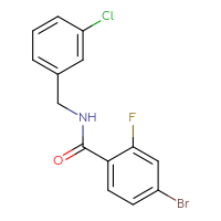 Chemical structure of 4-bromo-N-[(3-chlorophenyl)methyl]-2-fluorobenzamide - CSSB00000612488