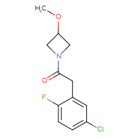 Chemical structure of 2-(5-chloro-2-fluorophenyl)-1-(3-methoxyazetidin-1-yl)ethan-1-one - CSSB06470559895