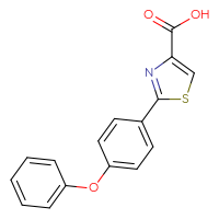 Chemical structure of 2-(4-phenoxyphenyl)-1,3-thiazole-4-carboxylic acid - CSSB15231850510