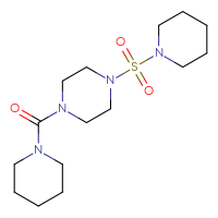 Chemical structure of 1-(piperidine-1-carbonyl)-4-(piperidine-1-sulfonyl)piperazine - CSSB00027301316