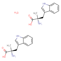 Chemical structure of bis((2R)-2-amino-3-(1H-indol-3-yl)-2-methylpropanoic acid) hydrate - CSSB06726395082