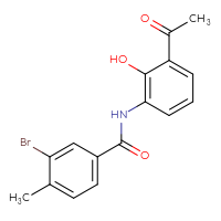 Chemical structure of N-(3-acetyl-2-hydroxyphenyl)-3-bromo-4-methylbenzamide - CSSB02074224197