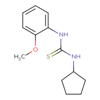 Chemical structure of 3-cyclopentyl-1-(2-methoxyphenyl)thiourea - CSSB00000486169