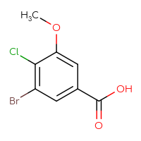 Chemical structure of 3-bromo-4-chloro-5-methoxybenzoic acid - CSSB00020639751