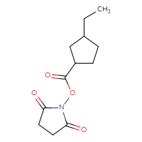 Chemical structure of 2,5-dioxopyrrolidin-1-yl 3-ethylcyclopentane-1-carboxylate - CSSB20270269094