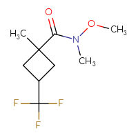 Chemical structure of N-methoxy-N,1-dimethyl-3-(trifluoromethyl)cyclobutane-1-carboxamide - CSSB02517693062