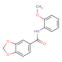 Chemical structure of N-(2-methoxyphenyl)-2H-1,3-benzodioxole-5-carboxamide - CSSB00026300921