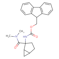 Chemical structure of (9H-fluoren-9-yl)methyl N-[2-(dimethylcarbamoyl)bicyclo[3.1.0]hexan-2-yl]carbamate - CSSB21043407626