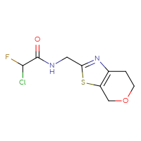 Chemical structure of 2-chloro-2-fluoro-N-({4H,6H,7H-pyrano[4,3-d][1,3]thiazol-2-yl}methyl)acetamide - CSSB14790103486
