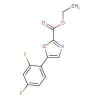 Chemical structure of ethyl 5-(2,4-difluorophenyl)-1,3-oxazole-2-carboxylate - CSSB00160505745