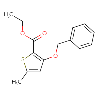 Chemical structure of ethyl 3-(benzyloxy)-5-methylthiophene-2-carboxylate - CSSB01402450075