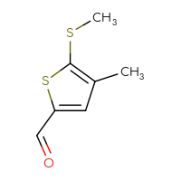 Chemical structure of 4-methyl-5-(methylsulfanyl)thiophene-2-carbaldehyde - CSSB02125736693