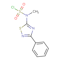 Chemical structure of N-methyl-N-(3-phenyl-1,2,4-thiadiazol-5-yl)sulfamoyl chloride - CSSB21224774950