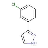 Chemical structure of 3-(3-chlorophenyl)-1H-pyrazole - CSSB00011217791