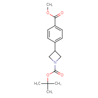 Chemical structure of tert-butyl 3-[4-(methoxycarbonyl)phenyl]azetidine-1-carboxylate - CSSB00010128909