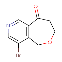 Chemical structure of 4-bromo-5H,7H,8H,9H-oxepino[4,3-c]pyridin-9-one - CSSB06738765313