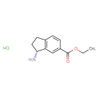 Chemical structure of ethyl (3R)-3-amino-2,3-dihydro-1H-indene-5-carboxylate hydrochloride - CSSB20963526912
