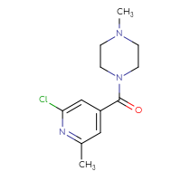Chemical structure of 1-(2-chloro-6-methylpyridine-4-carbonyl)-4-methylpiperazine - CSSB00004223909